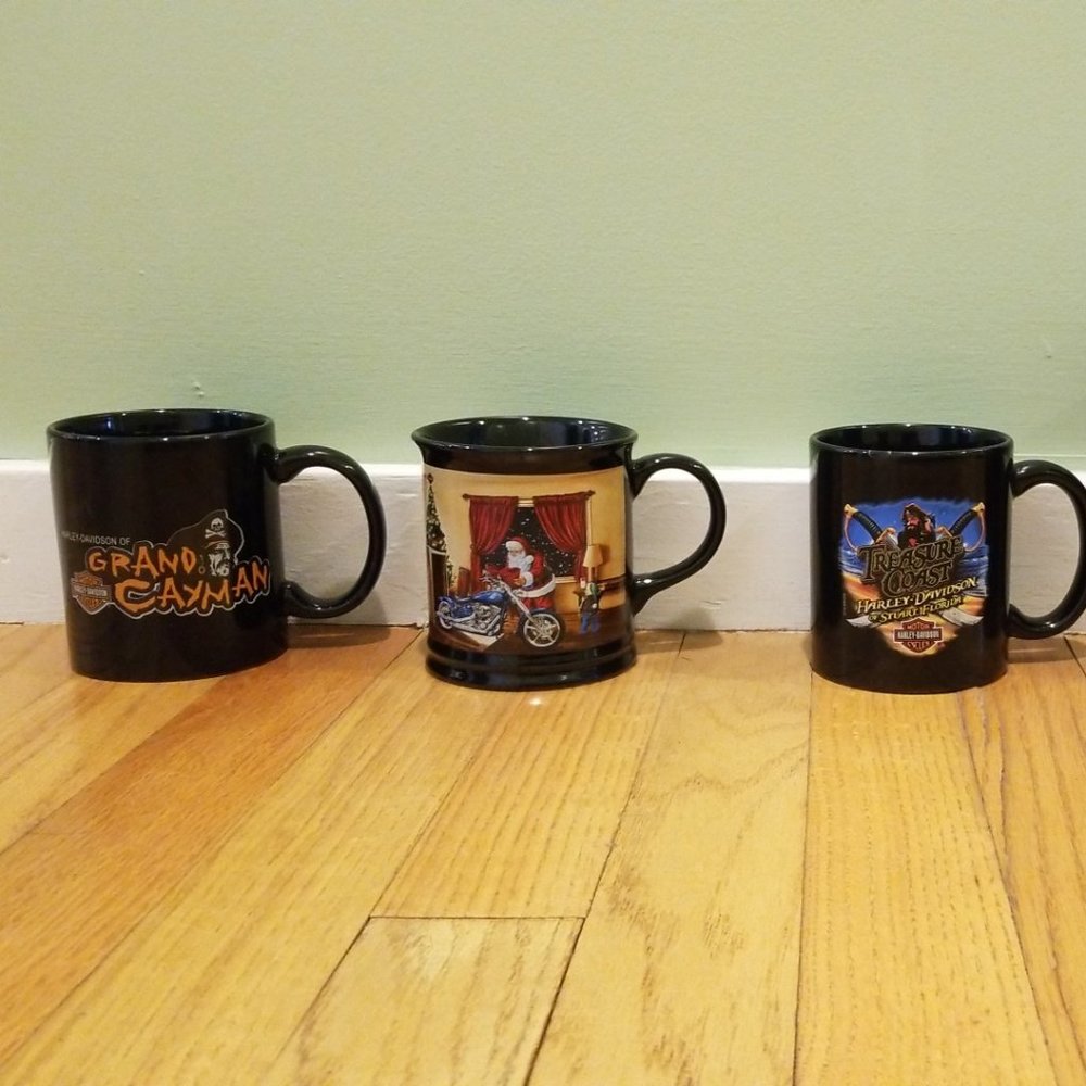 Harley-Davidson Coffee Mugs.